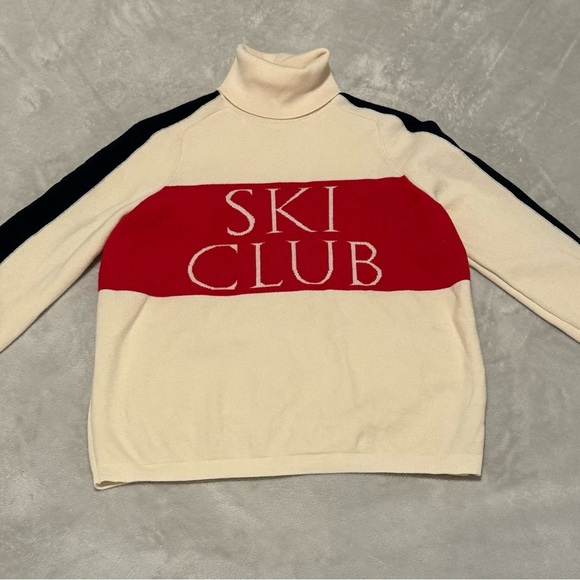 New Vineyard Vines Women's Cream and Red Ski club Sweater SZ: XS - Picture 2 of 9